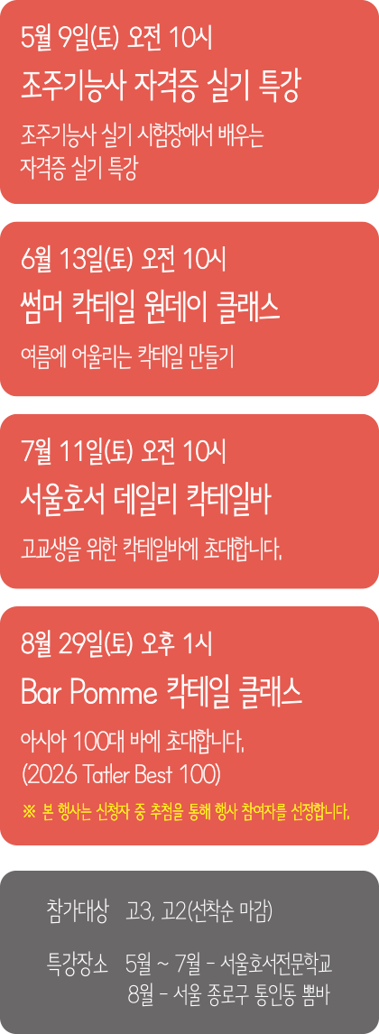 고교 바텐더 클래스